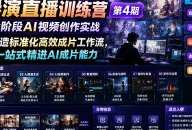 AI导演直播训练营第4期｜全阶段AI视频创作实战，打造标准化高效成片工作流，一站式精进AI成片能力