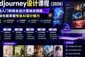 AI Midjourney设计课程（2026），从零基础入门到商业设计落地全链路，零基础也能掌握专业AI设计能力