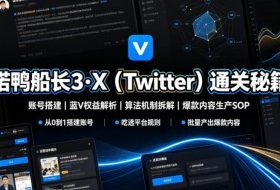 诺鸭船长3·X（Twitter）通关秘籍，涵盖账号搭建、蓝V权益解析、算法机制拆解及爆款内容生产SOP