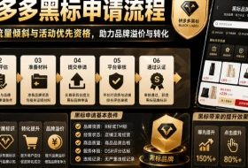 拼多多黑标申请流程，帮助商家获取流量倾斜与活动优先资格，助力品牌溢价与转化