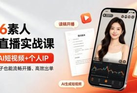 2026素人读稿直播实战课｜直播+AI短视频+个人IP，让你对着稿子也能流畅开播、高效出单
