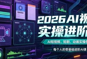 2026AI视频实操进阶课，AI短视频、短剧、动画实操创作，每个人的零基础进阶ai课