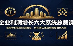企业利润增长六大系统总裁课：破解传统生意经营困局，获客团队激励全维度落地方案