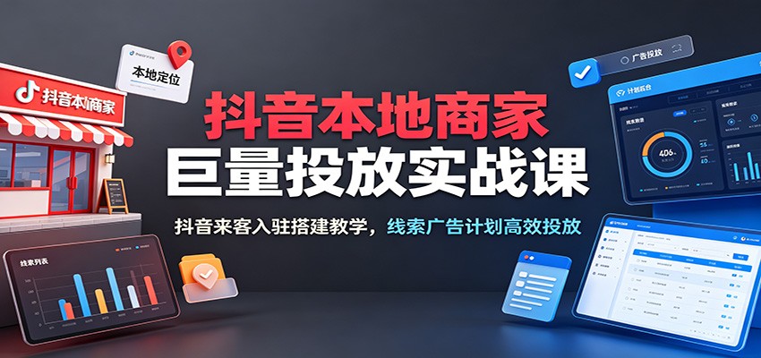 抖音本地商家巨量投放实战课:抖音来客入驻搭建教学,线索广告计划高效投放 抖音本地商家巨量投放实战课:抖音来客入驻搭建教学,线索广告计划高效投放