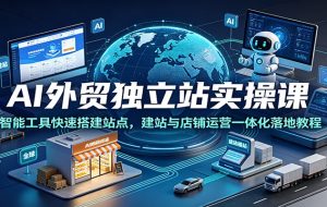 AI外贸独立站实操课：智能工具快速搭建站点，建站与店铺运营一体化落地教程