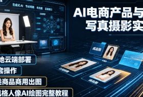 AI电商产品与人像写真摄影实战课|SD本地云端部署、MJ全套操作、多品类商品商用出图、创意风格人像AI绘图完整教程
