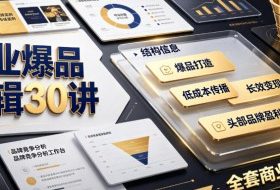 商业爆品逻辑30讲|拆解各行各业头部品牌盈利模式,吃透爆品打造、低成本传播、长效变现全套商业思维课