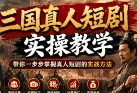 三国真人短剧实操教学，带你一步步掌握真人短剧的实战方法