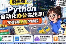 漫画版Python自动化办公实战课|零基础趣味学编程,全场景办公提效、批量搞定报表文档、解放双手进阶职场
