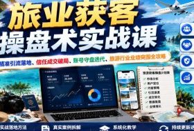 旅业获客操盘术实战课|精准引流落地、信任成交破局、账号守盘迭代、旅游行业业绩突围全攻略
