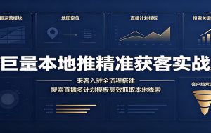 （19181期）巨量引擎全渠道投放实操课，信息流搜索聚光地推全覆盖，落地页企微私信引流全套教学