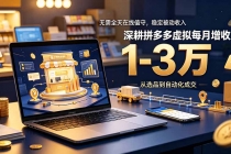 无需全天在线值守,稳定被动收入,深耕拼多多虚拟每月增收 1-3 万