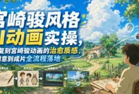 宫崎骏风格AI动画实操，带你复刻宫崎骏动画的治愈质感，从创意到成片全流程落地