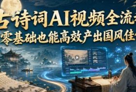 古诗词AI视频全流程，零基础也能高效产出国风佳作