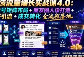 私域流量增长实战课4.0:多账号矩阵布局+朋友圈人设打造+钩子引流+成交转化全流程落地