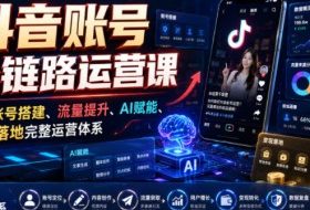抖音账号全链路运营课,覆盖账号搭建、流量提升、AI赋能、变现落地完整运营体系