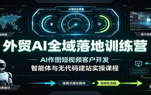 外贸AI全域落地训练营：AI作图短视频客户开发，智能体与无代码建站实操课程