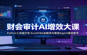 财会审计AI增效大课：Python工具箱开发，ExcelVBA加载项与智能Agent落地教学