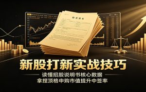新股打新实战技巧：读懂招股说明书核心数据，拿捏顶格申购市值提升中签率