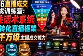 2026直播成交实战训练营：人性话术系统+高转化直播框架，打造千万级主播成交能力