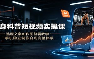 健身科普短视频实操课:选题文案AI作图剪辑教学,手机独立制作变现完整体系