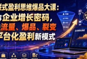 互联式盈利思维爆品大课:破解企业增长密码,打通流量、爆品、裂变与平台化盈利新模式