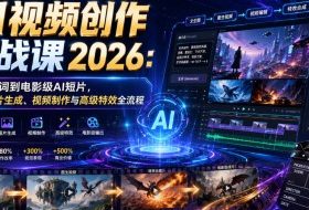 AI视频创作实战课2026:从提示词到电影级AI短片,掌握图片生成、视频制作与高级特效全流程