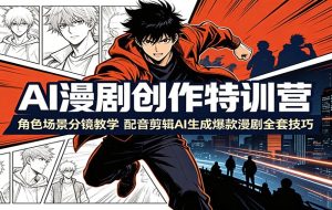 AI漫剧创作特训营：角色场景分镜教学，配音剪辑AI生成爆款漫剧全套技巧