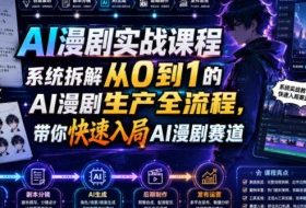 AI漫剧实战课程,系统拆解从0到1的AI漫剧生产全流程,带你快速入局AI漫剧赛道