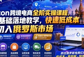Ozon跨境电商全阶实操课程，零基础落地教学，快速低成本切入俄罗斯市场