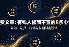 付费文章:有钱人秘而不宣的8条心法