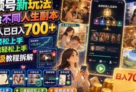 视频号新玩法体验不同人生副本,懂的人已日入700+,小白轻松上手,0基础轻松上手,保姆级教程拆解