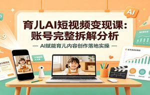 育儿AI短视频变现课:账号完整拆解分析,AI赋能育儿内容创作落地实操