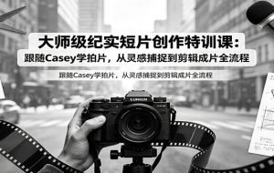 大师级纪实短片创作特训课:跟随Casey学拍片,从灵感捕捉到剪辑成片全流程