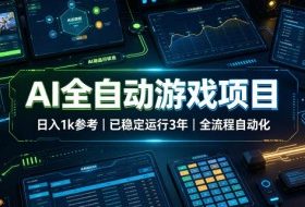 AI全自动游戏项目,日入1k,已稳定运行3年躺賺,全流程自动化!【揭秘】