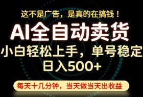 这不是广告,是真的在搞钱!当天做,当天变现,单号日入稳定500+,长期稳定可做!【揭秘】