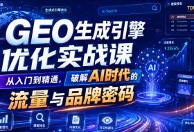 GEO生成引擎优化实战课,从入门到精通,破解AI时代的流量与品牌密码