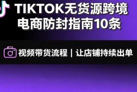TIKTOK无货源跨境电商防封指南10条➕视频带货流程让自己的店铺持续出单【文档】