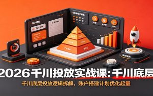 2026千川投放实战课:千川底层投放逻辑拆解,账户搭建计划优化起量