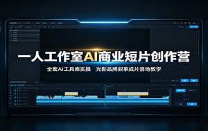 一人工作室AI商业短片创作营:全套AI工具库实操,光影品牌叙事成片落地教学