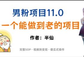 全网独家男粉项目11.0,一个做到老的项目,完整SOP·视频到变现·傻瓜式操作