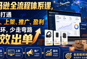 亚马逊全流程体系课,快速打通选品、上架、推广、盈利全闭环,少走弯路高效出单