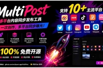 一键发布内容到 10+ 社交媒体平台！支持视频/图片内容，一次编辑全网