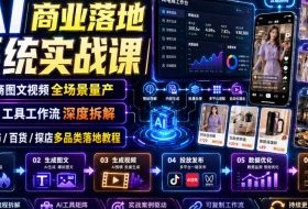 AI商业落地系统实战课|电商图文视频全场景量产・AI工具工作流深度拆解・服饰/百货/探店多品类落地教程