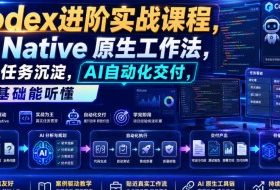 Codex进阶实战课|AI Native原生工作法,22节真实任务落地,从配置到AI自动化交付全链路教程