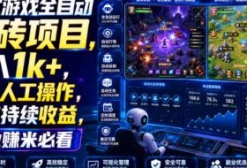 两款游戏全自动搬砖项目，无需人工操作，日入1k+，稳定持续收益，副业赚米必看【揭秘】