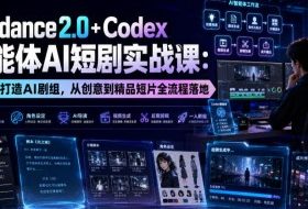 Seedance2.0+Codex智能体AI短剧实战课：一个人打造AI剧组，从创意到精品短片全流程