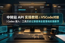 中转站 API 实操教程△VSCode 对接｜Codex 接入｜工具历史记录查询全套落地实操教学