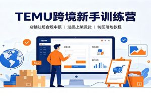 TEMU跨境新手训练营:店铺注册合规申报,选品上架发货制图落地教程