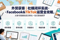 外贸获客｜社媒闭环实战・Facebook&TikTok运营全攻略，从账号搭建到成交转化一站式落地教学